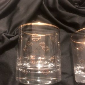 Harley Davidson set of drinking Rocks glasses
